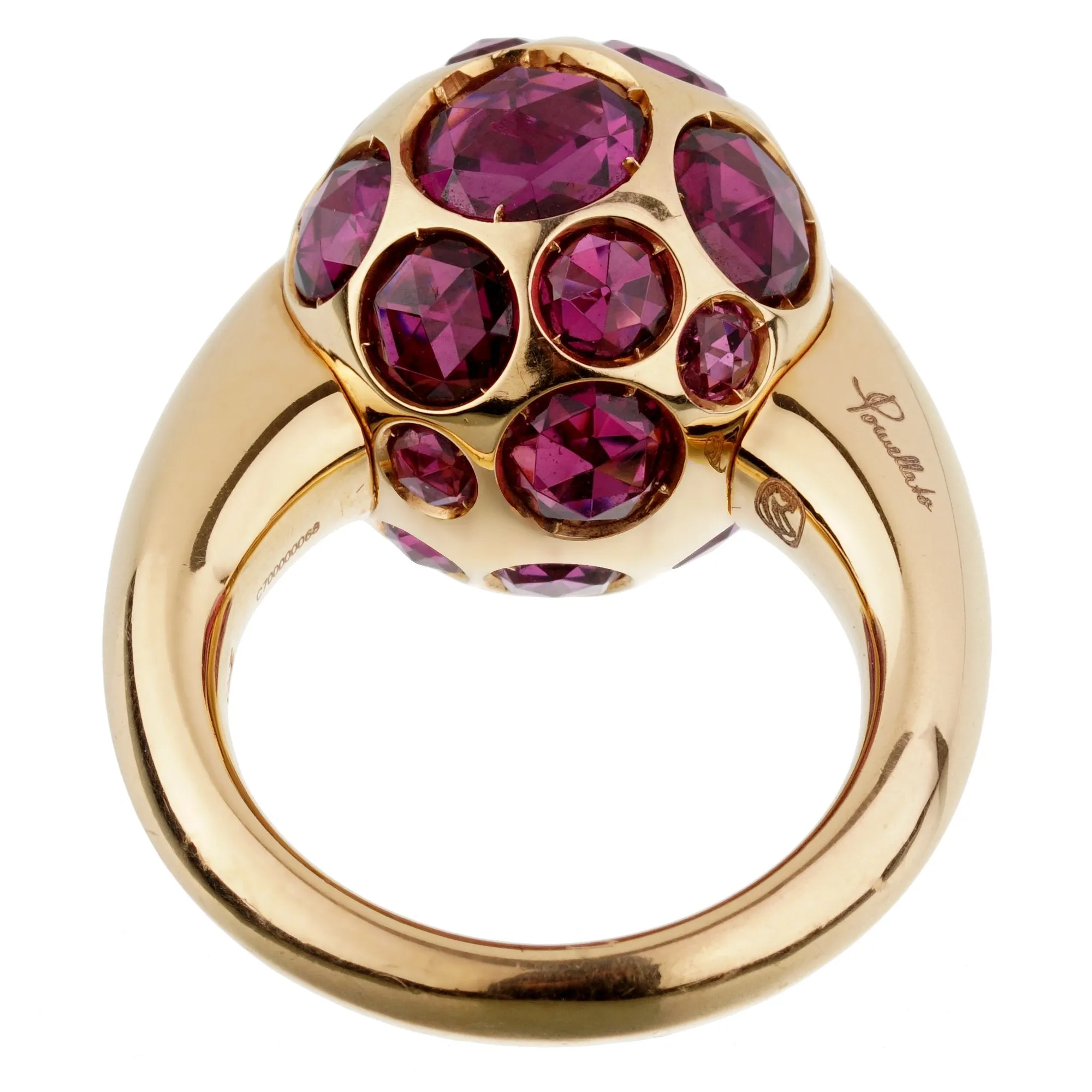 Pomellato 8ct Rhodolite Cocktail Rose Gold Ring Sz 7