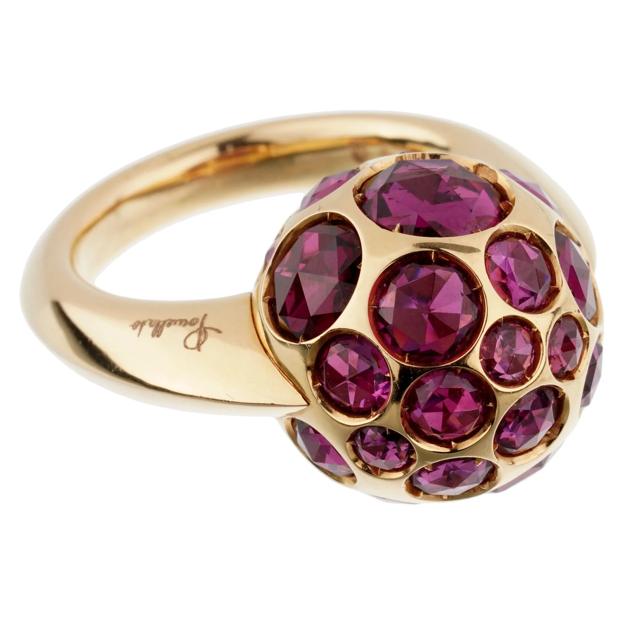 Pomellato 8ct Rhodolite Cocktail Rose Gold Ring Sz 7