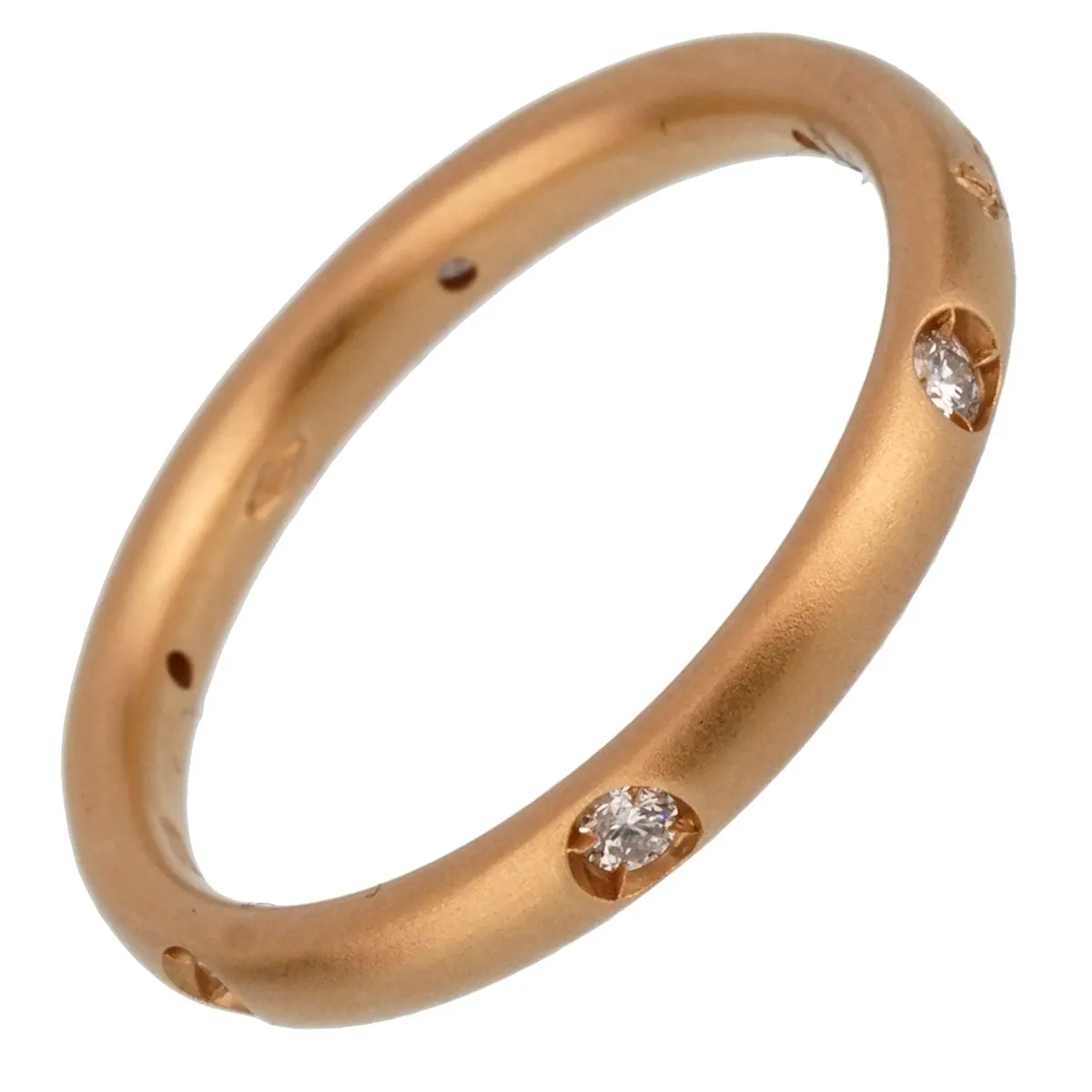 Pomellato Diamond Rose Gold Band Ring Sz 6 3/4