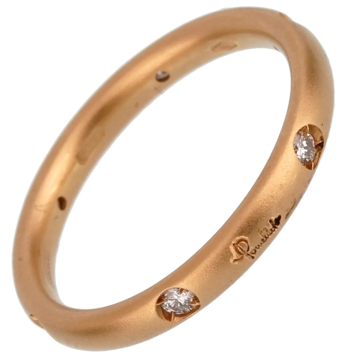 Pomellato Diamond Rose Gold Band Ring Sz 6 3/4