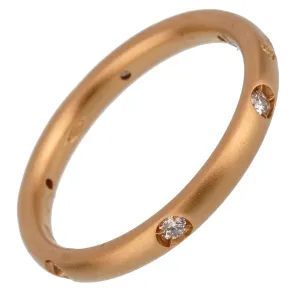 Pomellato Diamond Rose Gold Band Ring Sz 6 3/4