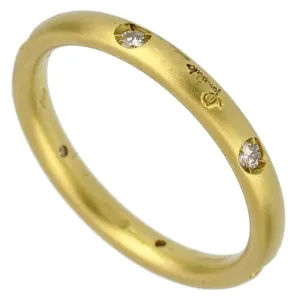 Pomellato Matte Finish Diamond Yellow Gold Band Ring Sz 6 1/2
