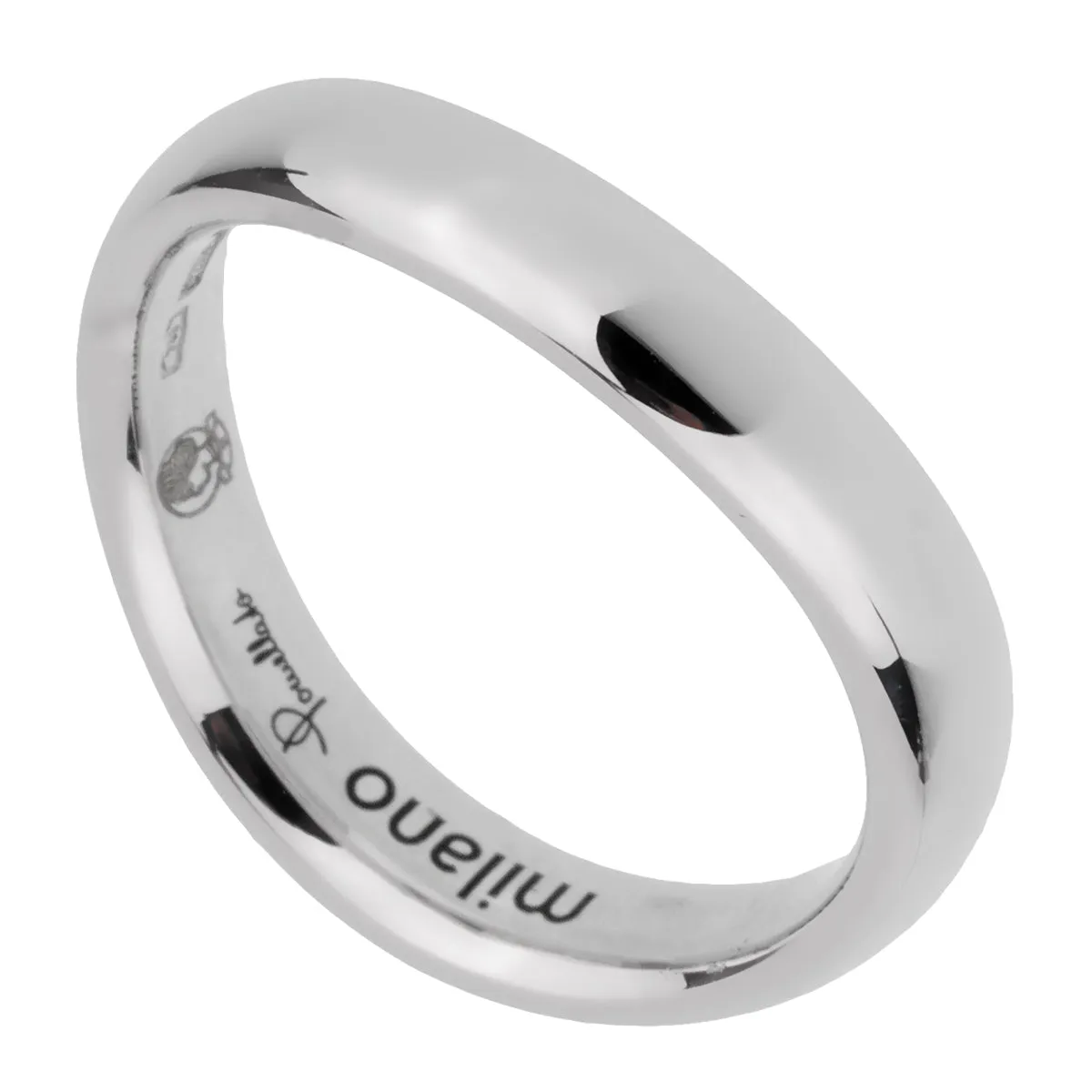 Pomellato White Gold Wave Band Ring Sz 5 3/4