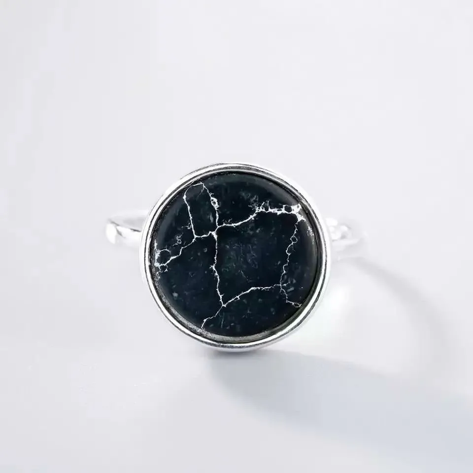 Ponder-Ring Black Silver Ring