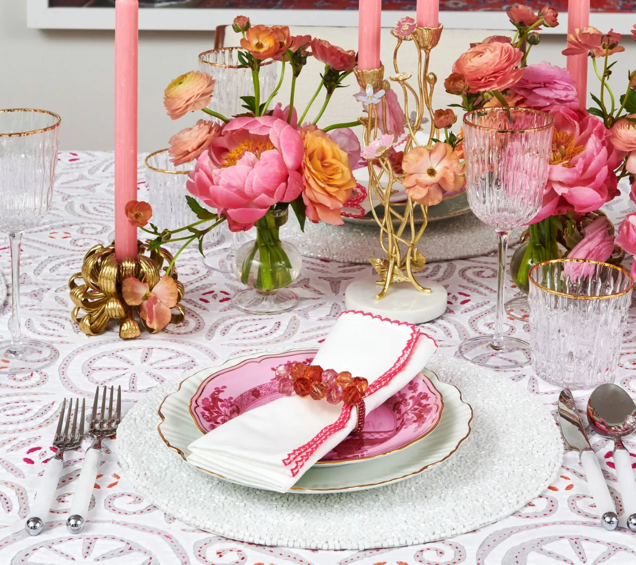Pop Rocks Napkin Ring in Pink & Orange