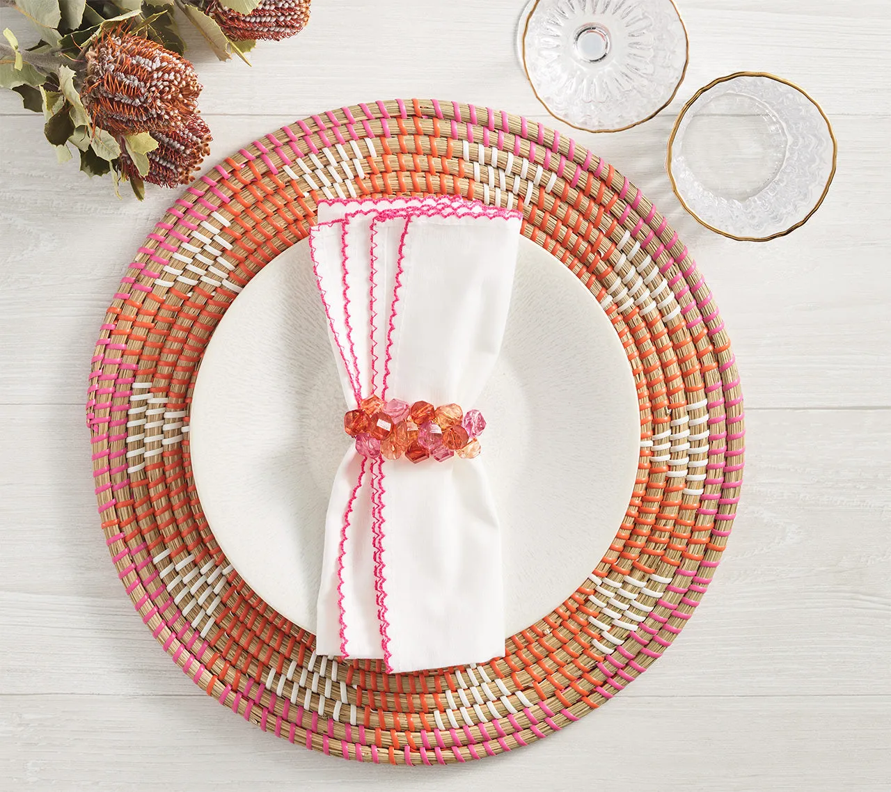 Pop Rocks Napkin Ring in Pink & Orange