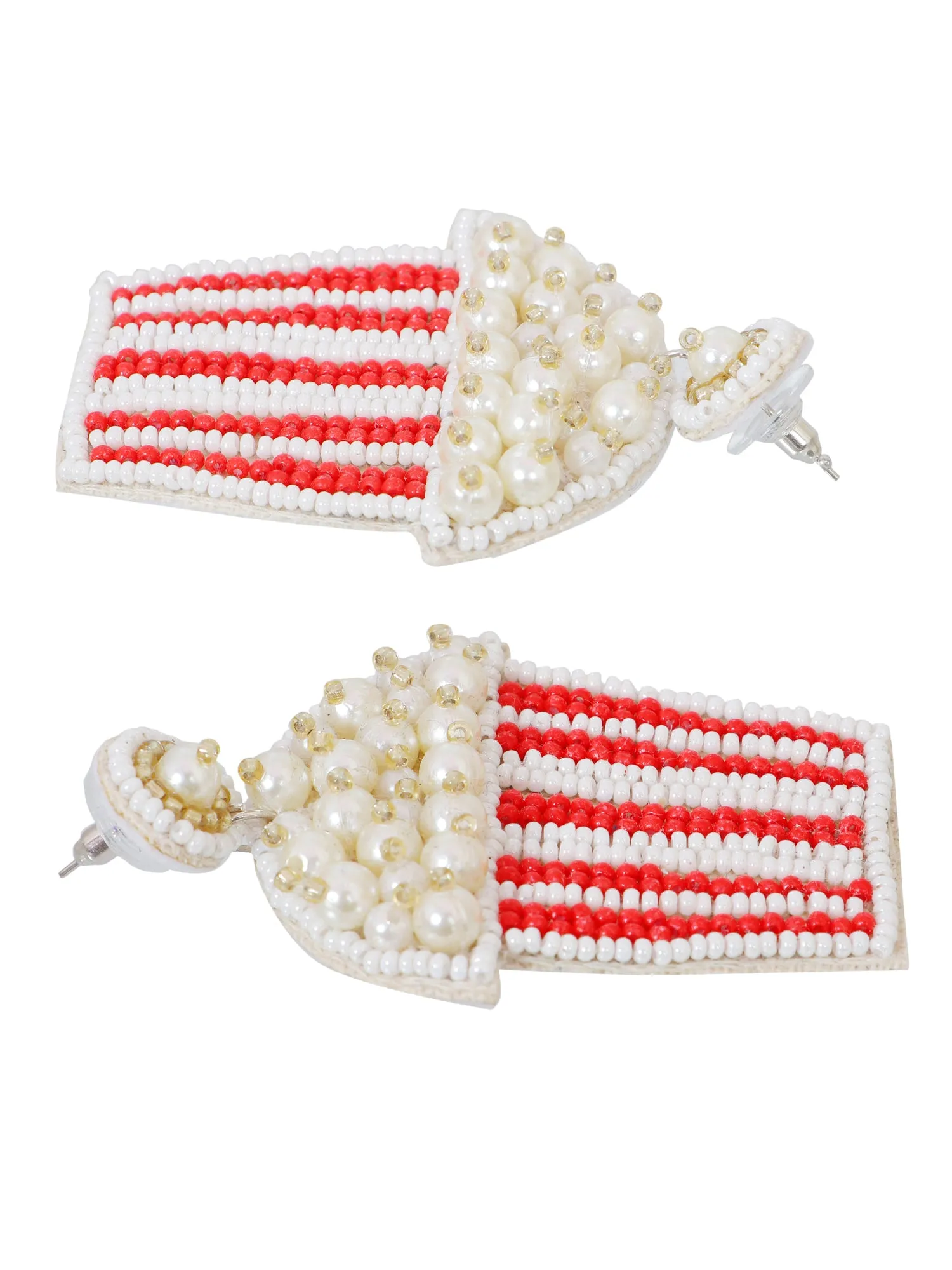 Popcorn Pearl Delight: Handmade Beaded Drop Earrings for Modern Women and Girls