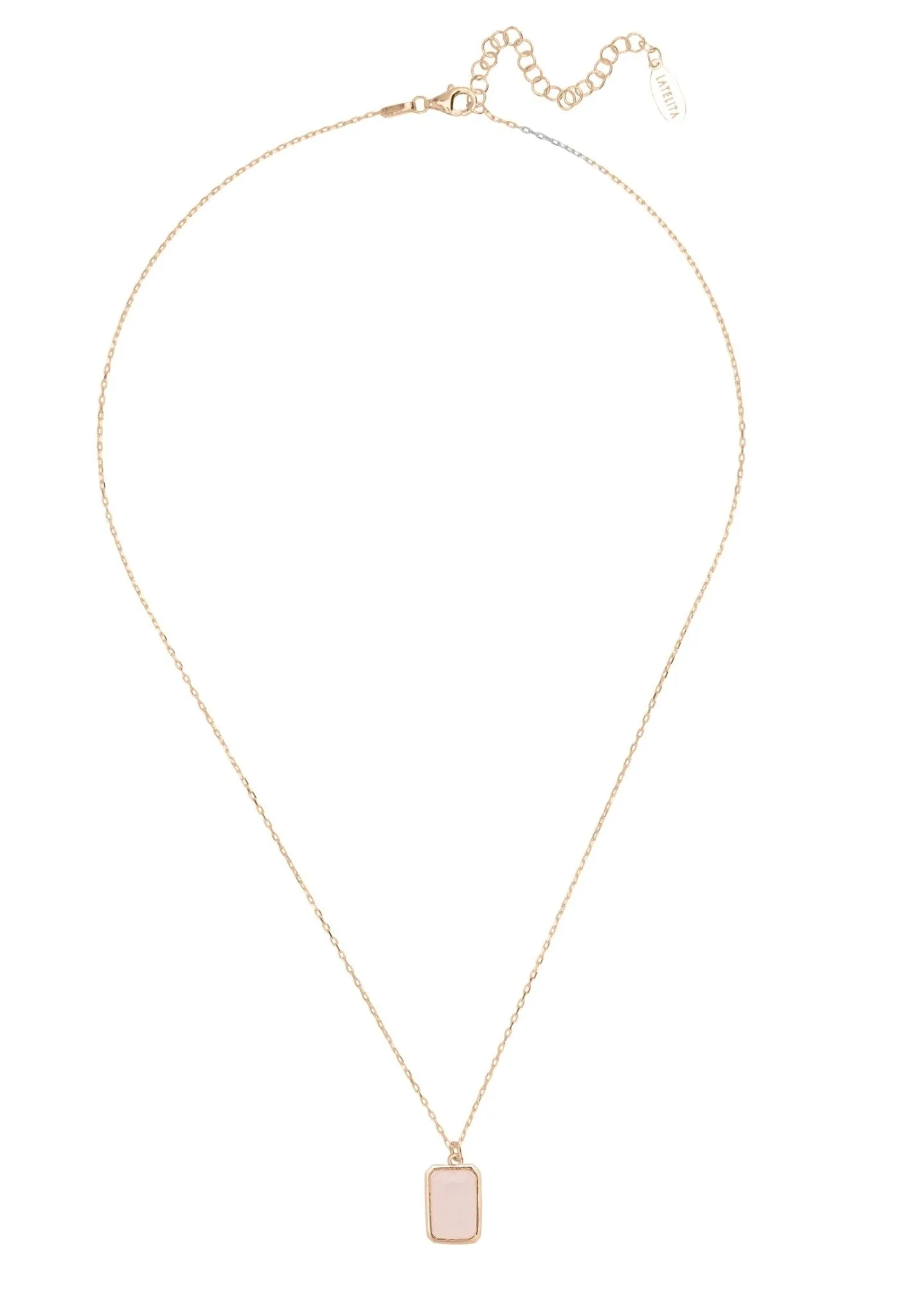 Portofino Necklace Dipped in Rose Gold Rose Quartz