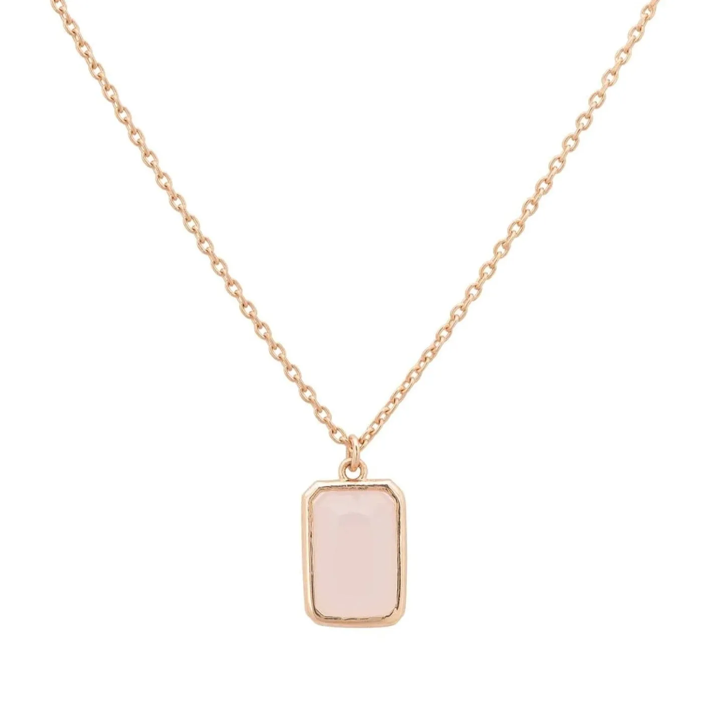 Portofino Necklace Dipped in Rose Gold Rose Quartz