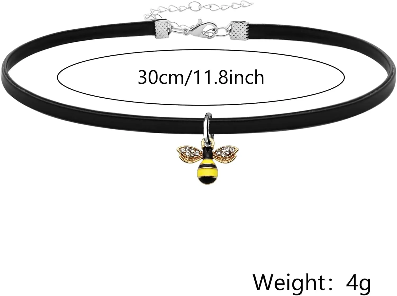 PU Black Choker Necklace for Women - Gothic Punk Cross Bee Choker Collar - Gifts for Sister, Friend, Daughter