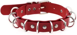 Punk Leather Neck Collar Choker Necklace for Women Handmade Adjustable Hip Hop Costume Cosplay Nightclub Choker