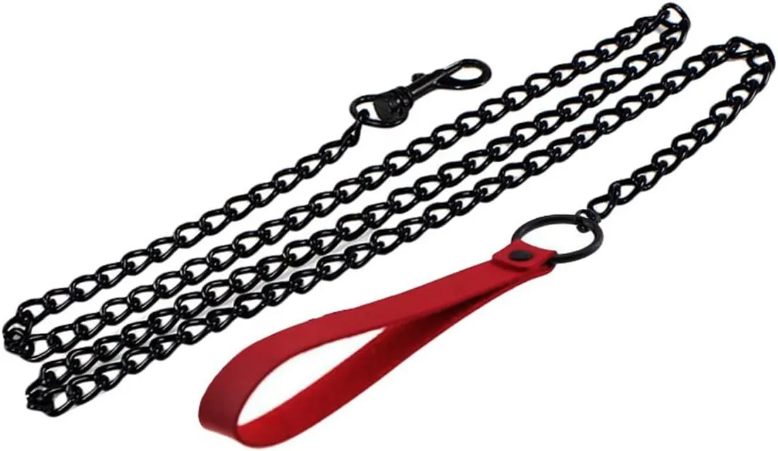 Punk O Shape Ring Pendant Necklace Circle Loop Round Hoop Leather Belt Collar Choker Necklace with Link Chain Necklace Gothic Wide Face Belt Necklace for Women Men