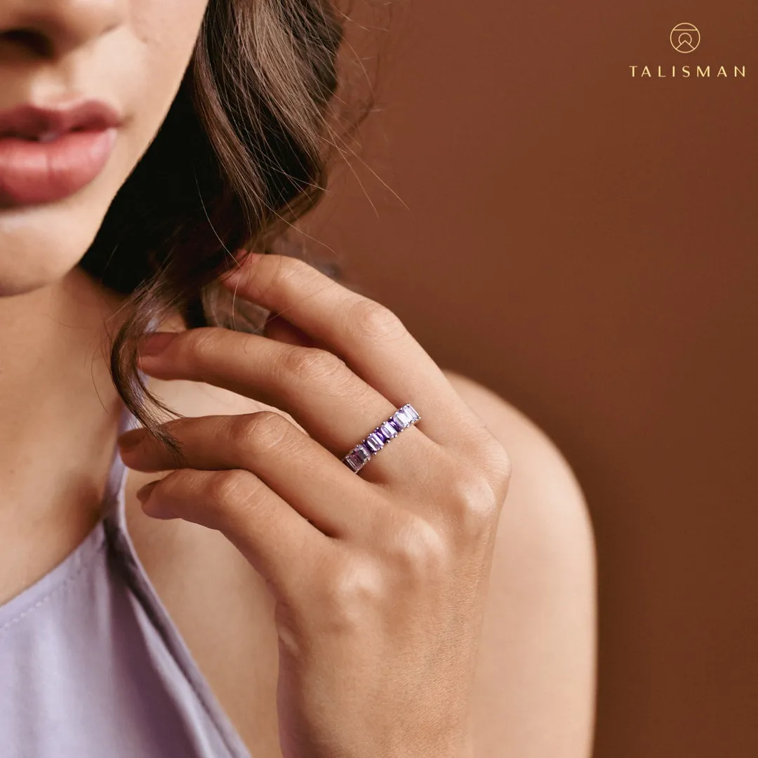 Purple Baguette Stack Ring