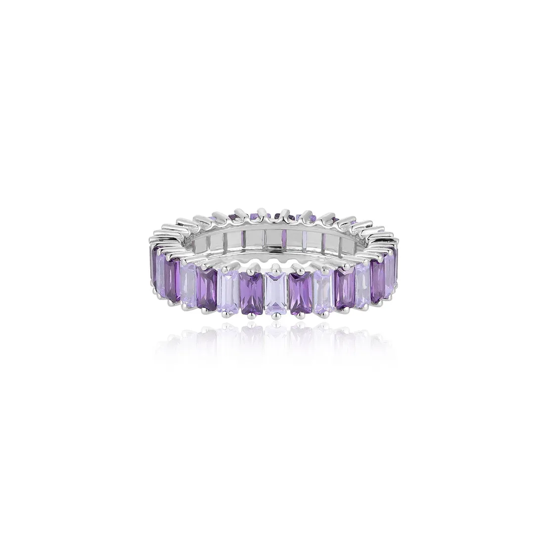 Purple Baguette Stack Ring