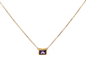 Purple Stone Golden Necklace
