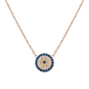 Radiant Evil Eye Necklace in Dipped Rose Gold