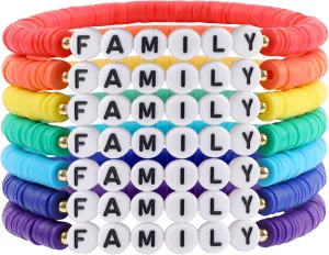 Rainbow Heishi Surfer Bracelets Set for Women Stackable Clay Beaded Bracelets Disc Stretch Preppy Bracelets Layering Colorful Friendship Bracelets Team Cheer Bulk Boho Summer Beach Jewelry Gift