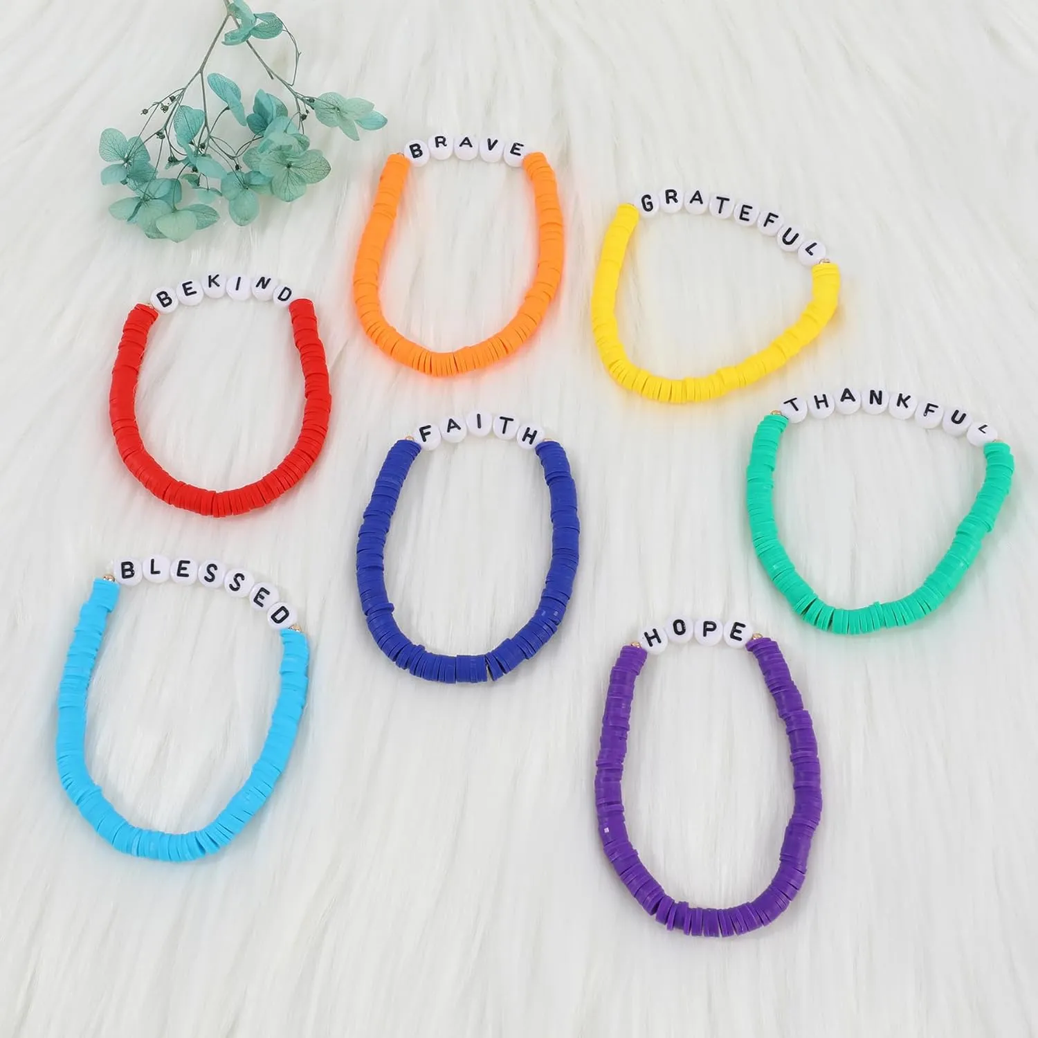 Rainbow Heishi Surfer Bracelets Set for Women Stackable Clay Beaded Bracelets Disc Stretch Preppy Bracelets Layering Colorful Friendship Bracelets Team Cheer Bulk Boho Summer Beach Jewelry Gift