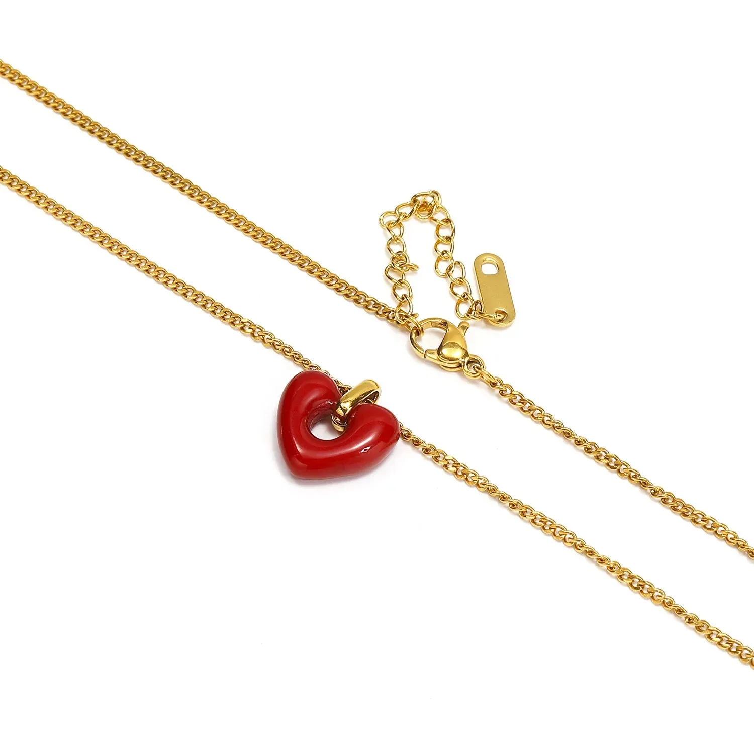 Red Agate Heart Necklace