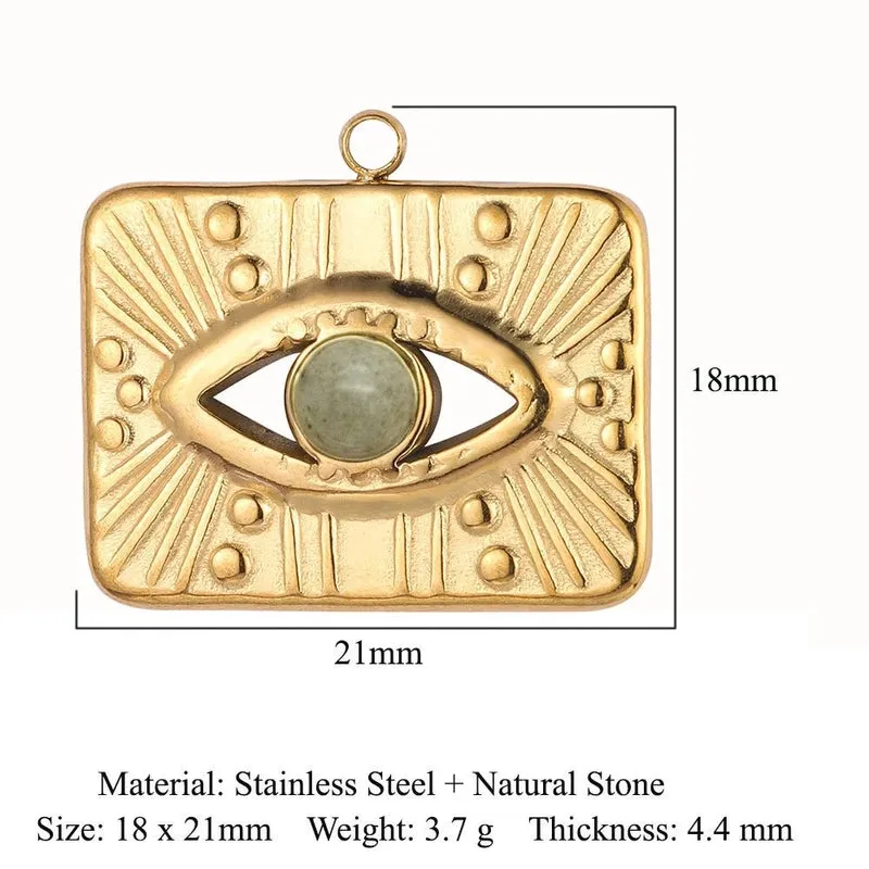 Retro Classic Style Devil's Eye Titanium Steel Plating Inlay Zircon Charms