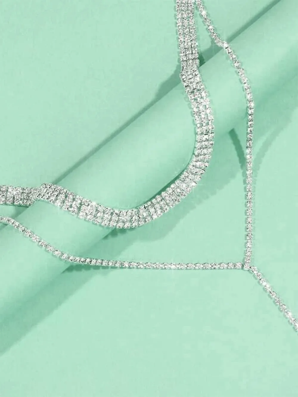 Rhinestone Choker Necklaces Silver Sparkly Diamond Choker Crystal Necklace for Women