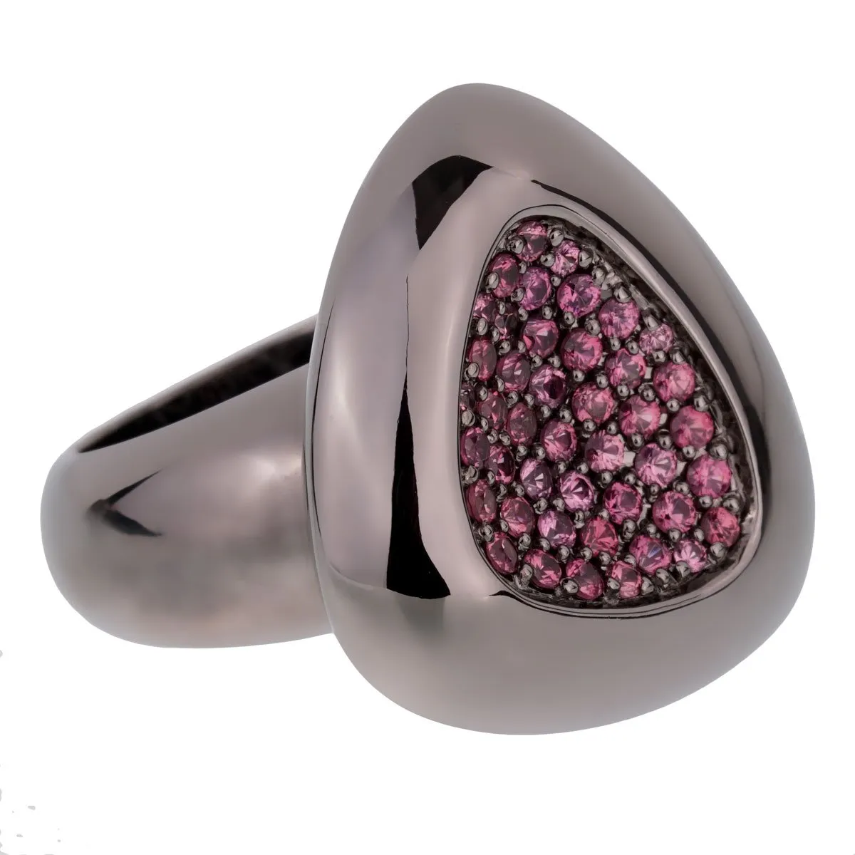Roberto Coin Capri Plus Pink Sapphire Silver Ring Sz 6.25
