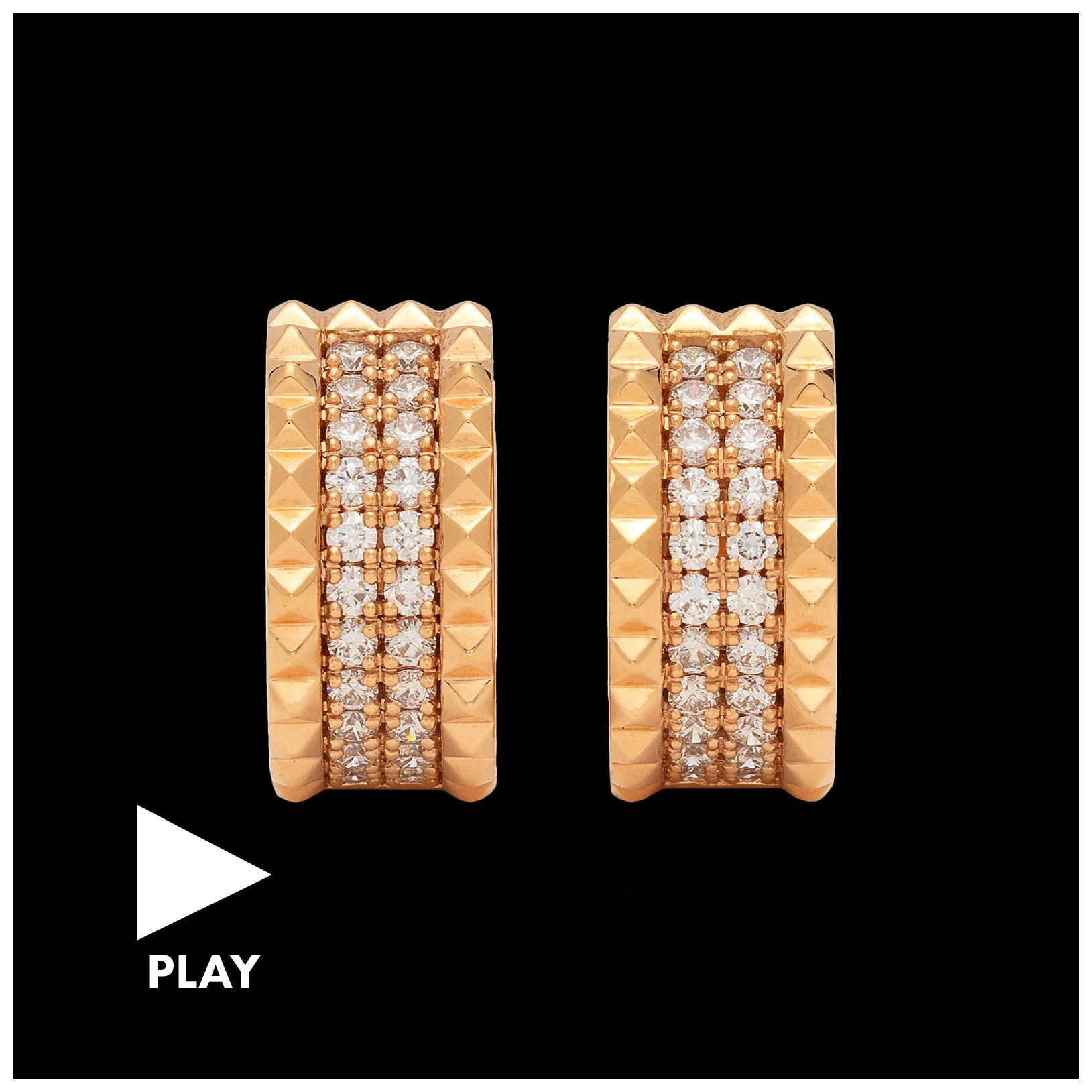 Roberto Coin Diamond & 18k Rose Gold Earrings