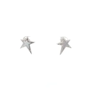 Roberto Coin Mother of Pearl Star Earrings 18K White Gold