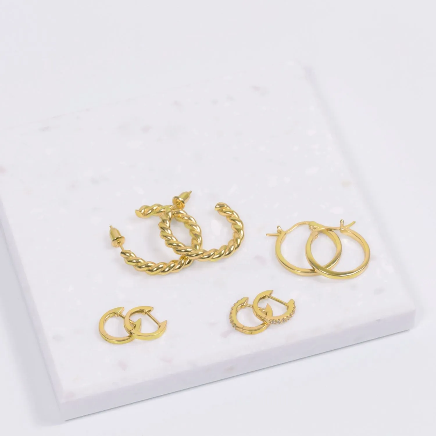 Roma Small Hoop Earrings (Gold)