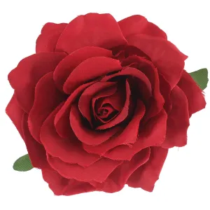 Rose Brooches Flower Hair Clips for Women | Brooches and Pins | Hair Accessories | Valentines Hair Clips, Wedding Hair Accessories for Women | Lapel Pin, Dark Red
