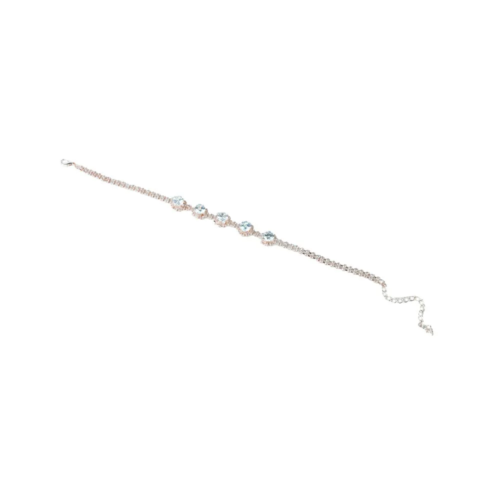 Rose Gold Diamante Solitaire Dog Necklace