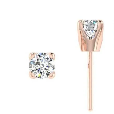 Round diamond stud earrings .40 ctw