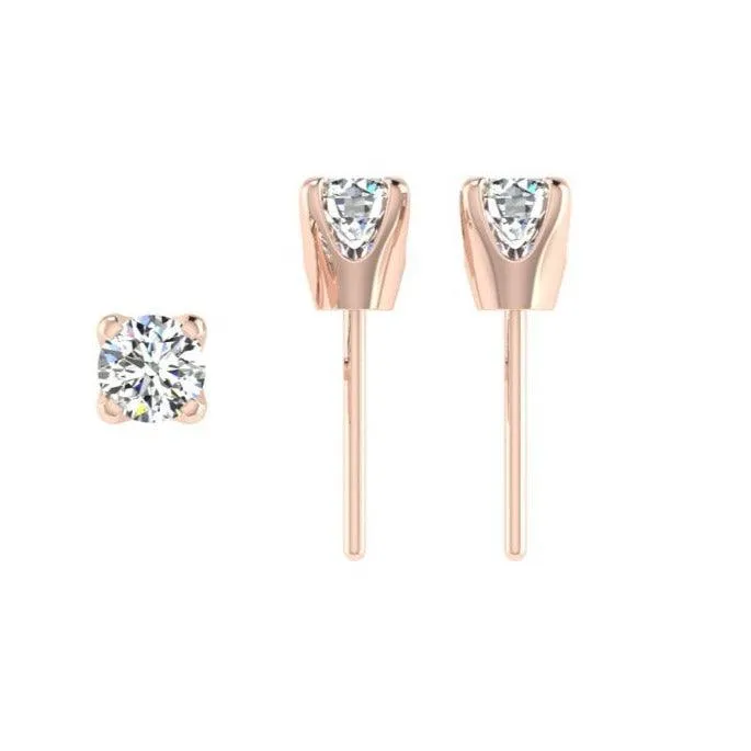 Round diamond stud earrings .40 ctw