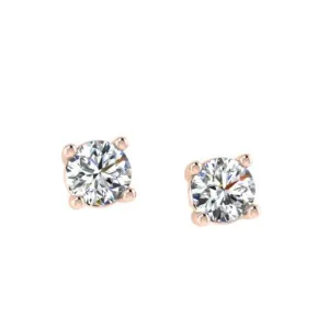 Round diamond stud earrings .40 ctw