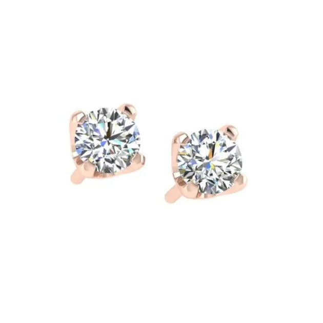 Round diamond stud earrings .40 ctw