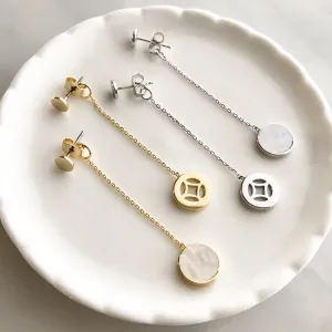 Round simple drop earrings