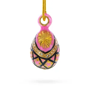 Royal Pink Enameled Egg Pendant Necklace