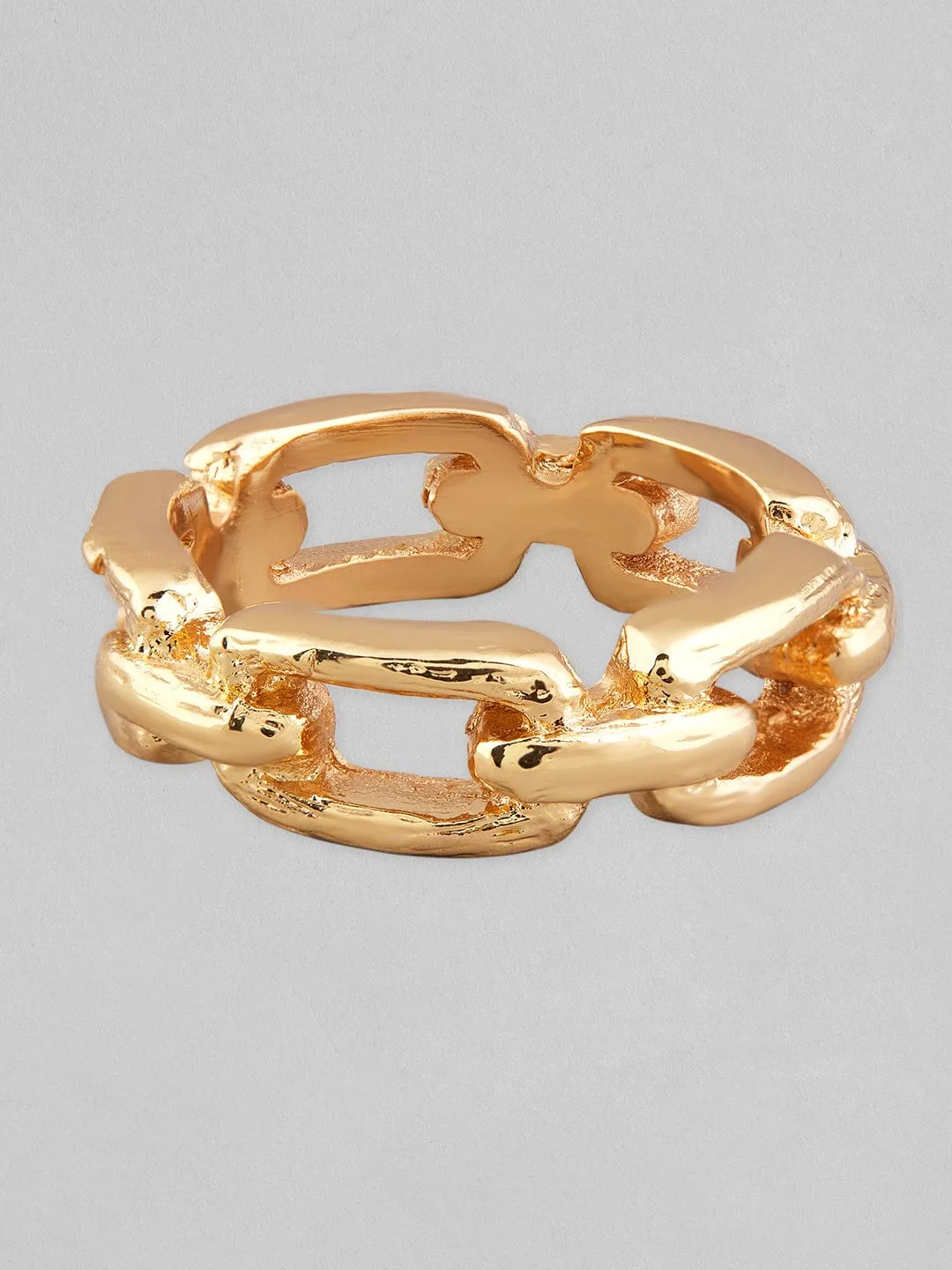 Rubans Voguish Women Gold-Plated Chain linked Finger Ring
