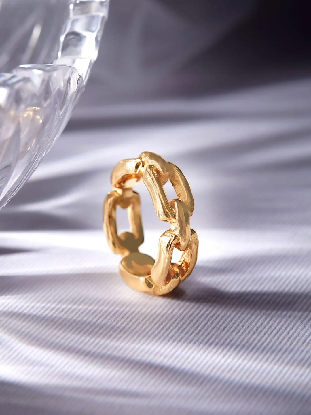 Rubans Voguish Women Gold-Plated Chain linked Finger Ring