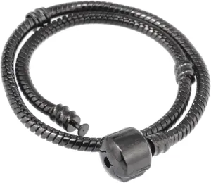 RUBYCA 10pcs 7.9" Gunmetal Black Clasp European Snake Chain Charm Bracelet fit Charm Beads DIY Gift