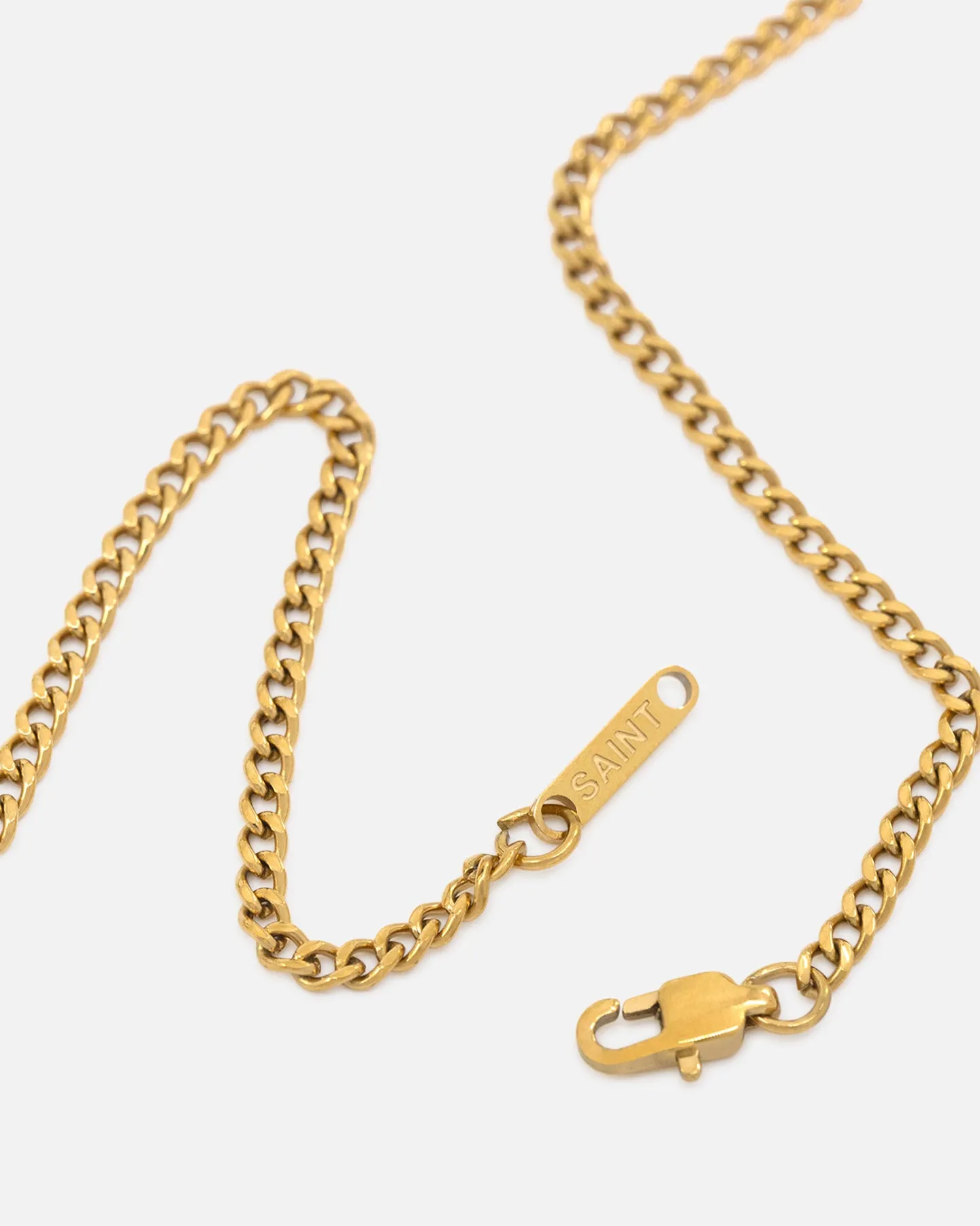 Saint Morta Holy Stacked 3mm Cuban Chain Necklace Gold