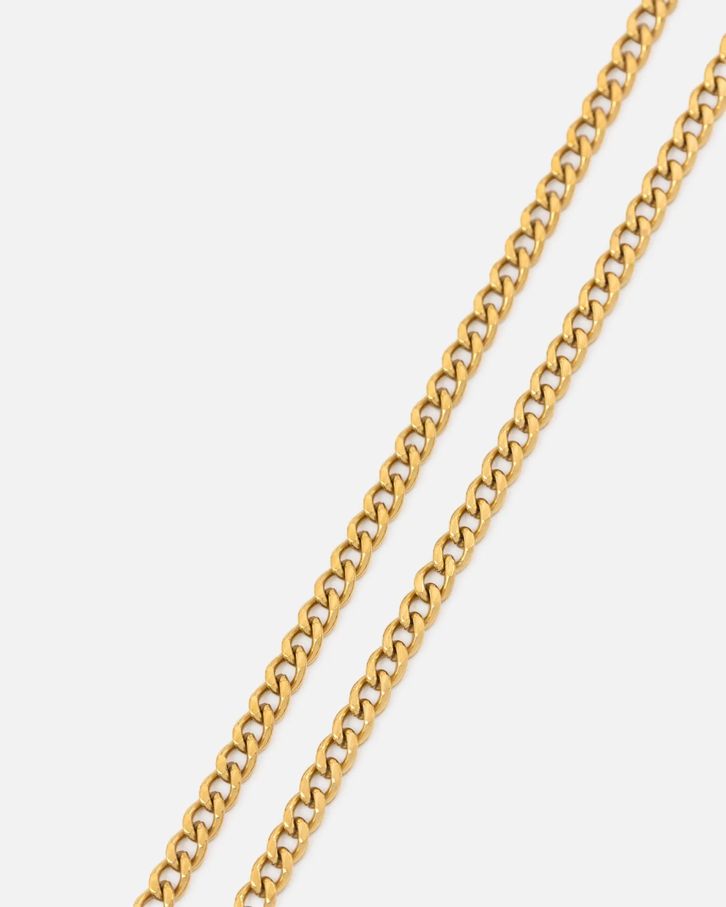 Saint Morta Holy Stacked 3mm Cuban Chain Necklace Gold