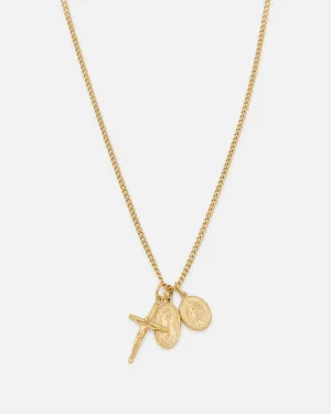 Saint Morta Holy Stacked 3mm Cuban Chain Necklace Gold