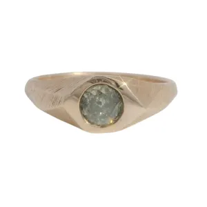 Salt & Pepper Diamond Signet Engagement RIng