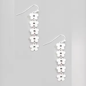 SAVANNA SILVER FLOWER DANGLE EARRINGS