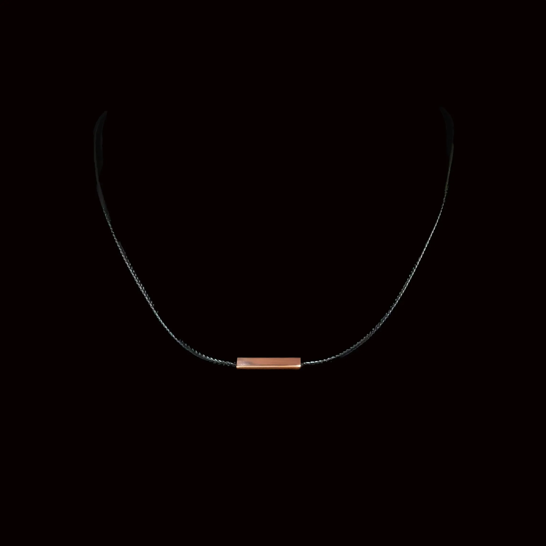 Sergio Braided Leather & Waxed Rope Choker with In-Line Bar