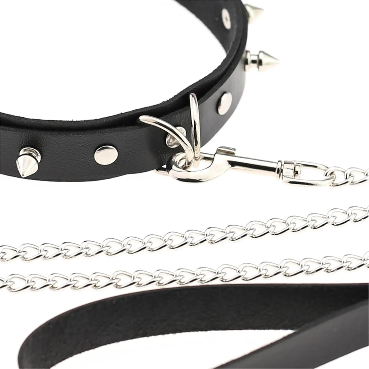 Sexy Leather Traction Lead Leash Rope Collars Strap Chains Choker Men Women Cosplay Props Bundle Belt Hauling Cable