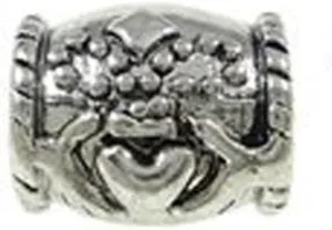 Sexy Sparkles 1 Pcs Irish Claddagh Friendship and Love Bead Charm Spacer for Snake Chain Charm Bracelet