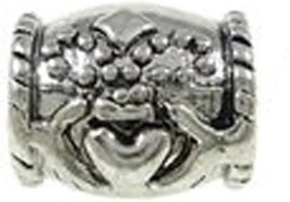 Sexy Sparkles 1 Pcs Irish Claddagh Friendship and Love Bead Charm Spacer for Snake Chain Charm Bracelet