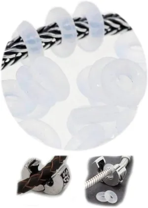 Sexy Sparkles 10 Silicone Stopper Bead Spacer Charm or Clip Over for snake Chain charm Bracelet